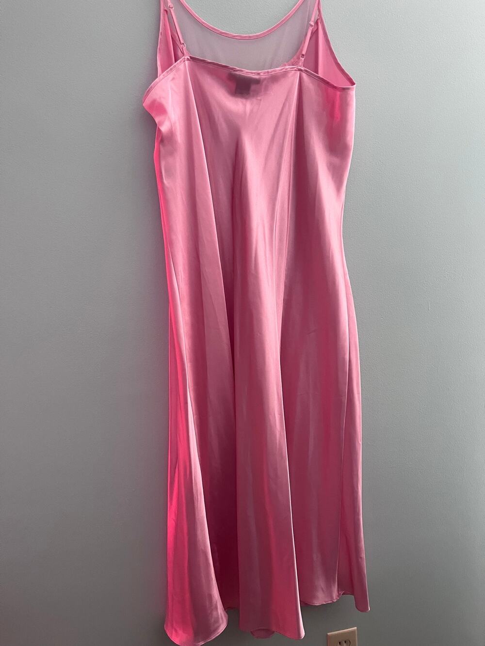 Jones New York Pink Satin Mesh Floral Embroidered Slip Dress XL